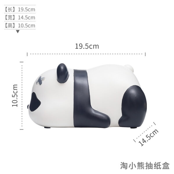 Creative Panda Home Decor Resin Tissue Storage Box - Image 4